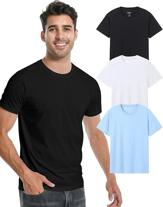 Pioneer Camp Men's T-Shirt Bamboo Viscose Ultra Soft Plain Male Shirts Cooling Crew Neck Casual Basic Tee Shirt Undershirt