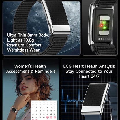 New No Screen Health Bracelet Precise Heart Rate Blood Pressure ECG Monitor Call Reminder Smart Watch Sport Band Fitness Tracker