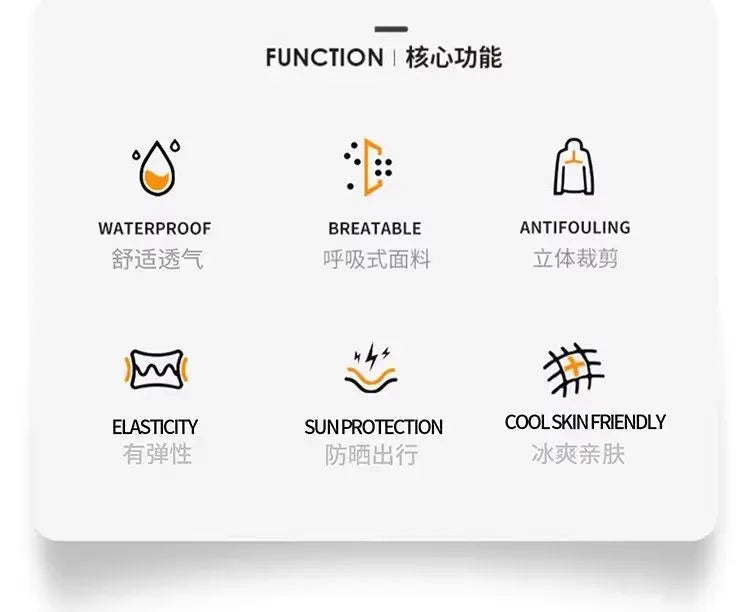 Sun Protection T-Shirts Mens Long Sleeve UV-Proof T-Shirts Fishing Hiking Summer Mask Lightweight Outdoor Protection Hoodie Tee