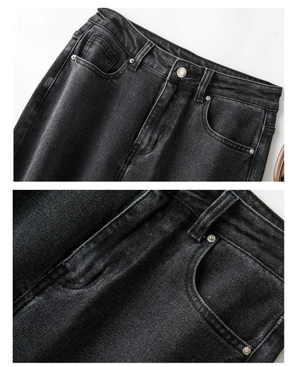 Plus Size Women Autumn Washing loose stretchy pant 5XL 6XL women 100kgs trouse boyfriend Black Large Size Ladies Denims Jeans