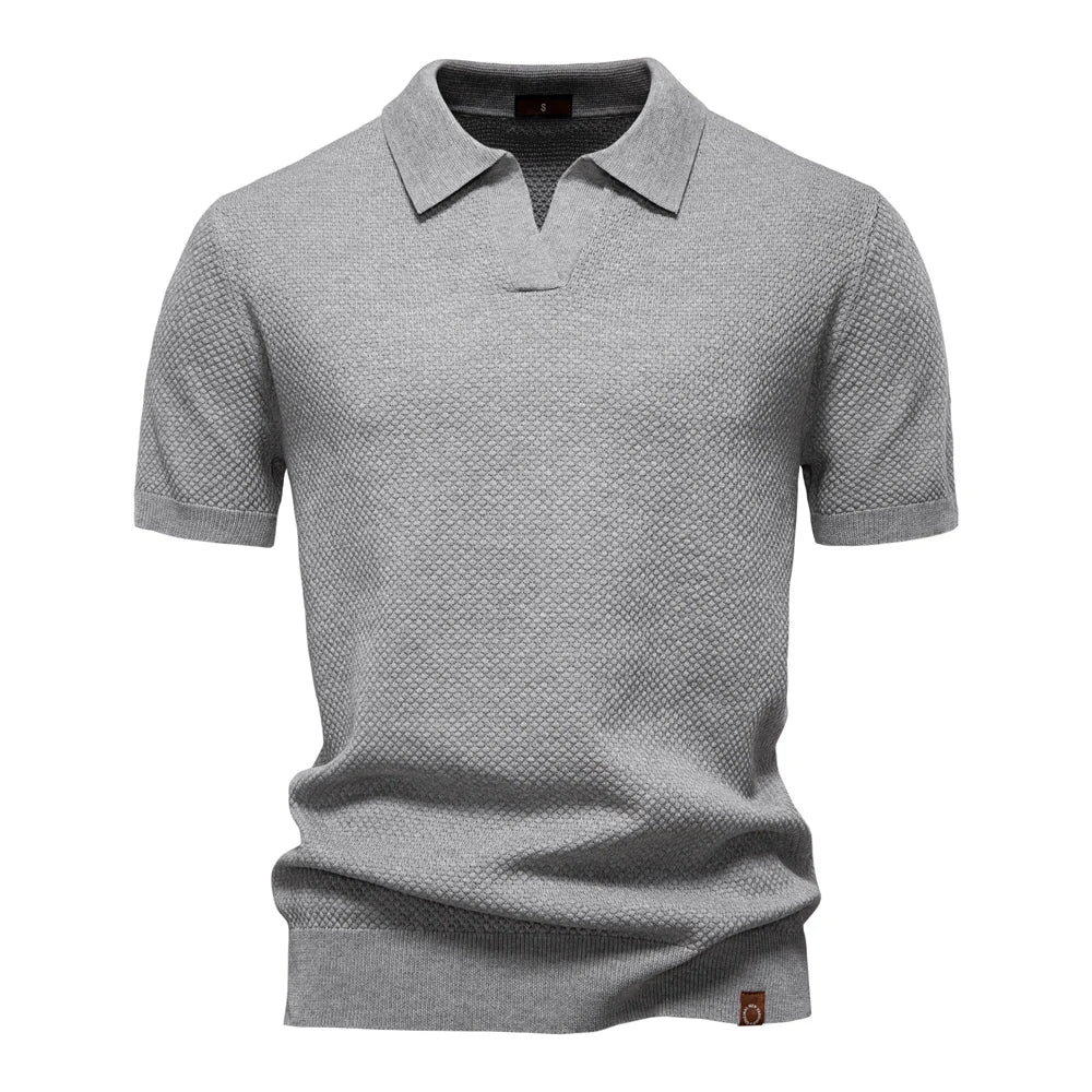 Men's Breathable Polo Shirt - Lightweight Stretch Short Sleeve Polo for Summer Casual Wear