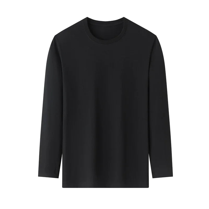 Men's Cotton T-Shirt - Long Sleeve Tee | Breathable Solid Color Shirt, Casual Summer Top