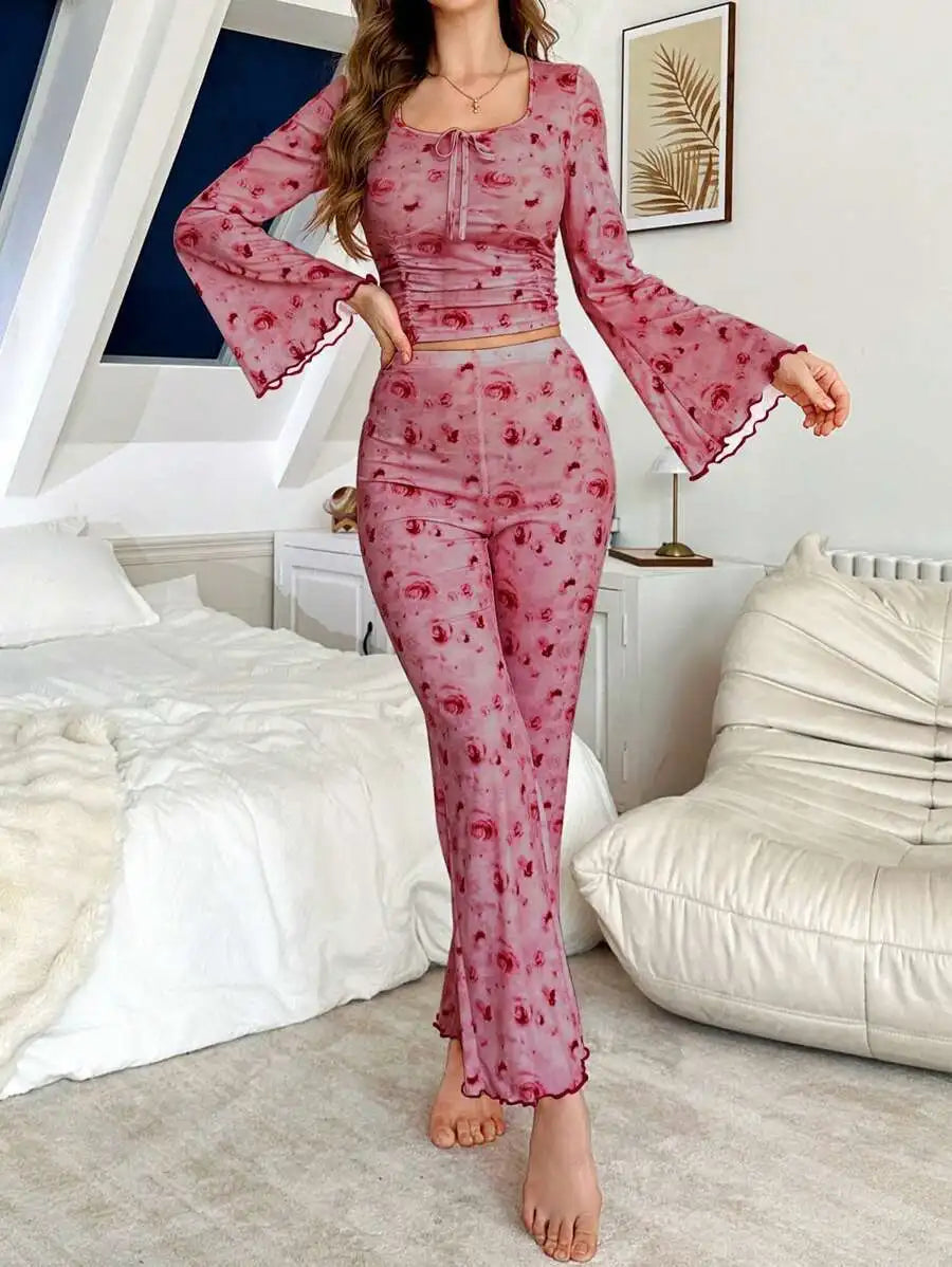 Home Wear Sleepwear Women Sexy Lingerie Pj Sets for Woman Pajamas Set Sleep Shirts Nightgowns Women's Nightgown Pajama Pants