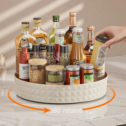 360 Rotating Spice Rack - Non-Slip Kitchen Organizer Tray