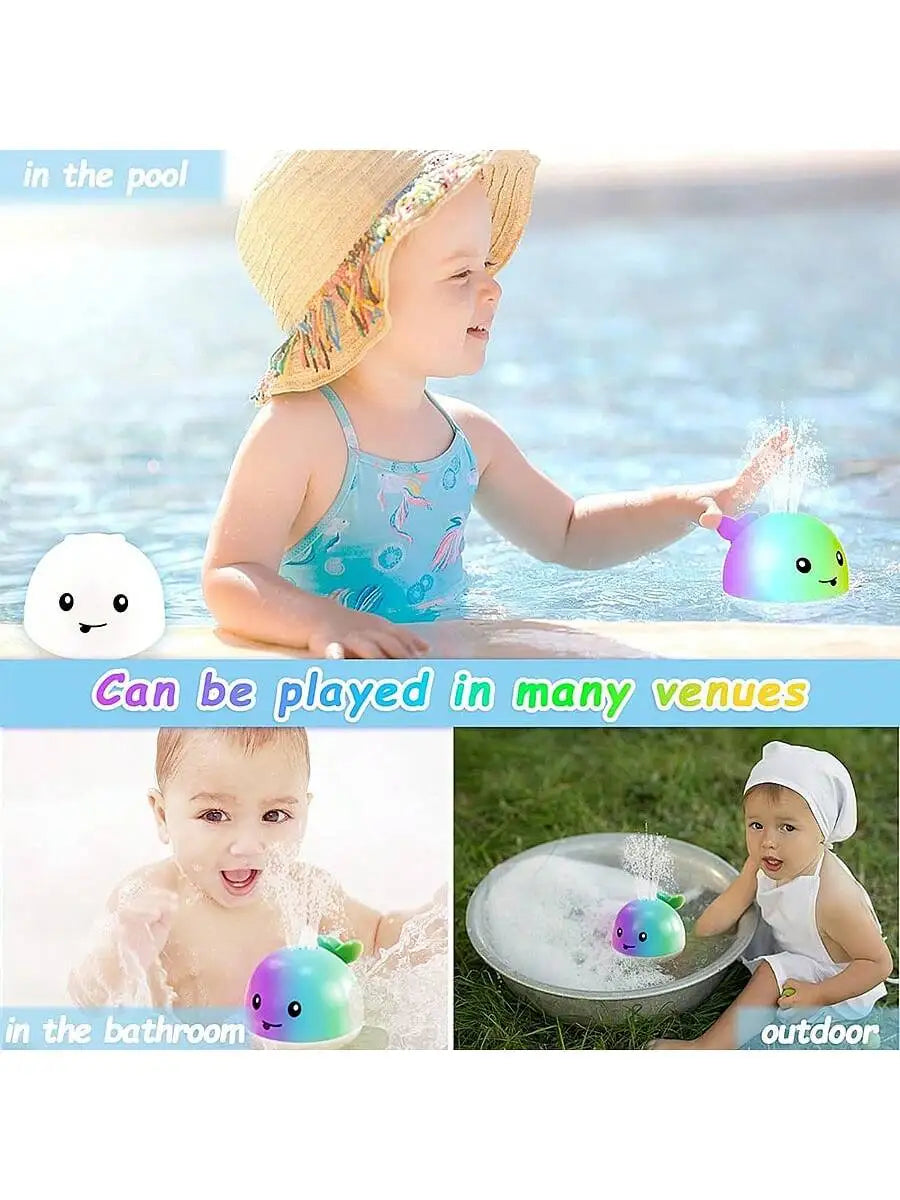 Baby Bath Toys, Toddler Bath Toys for Kids Ages 1-3, Light Up Whale Bath Toy Sprinkler, Pool Water Table Infant Baby Toys 6-12-1
