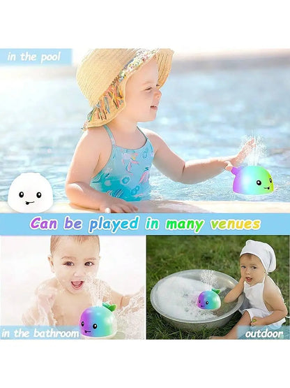 Baby Bath Toys, Toddler Bath Toys for Kids Ages 1-3, Light Up Whale Bath Toy Sprinkler, Pool Water Table Infant Baby Toys 6-12-1