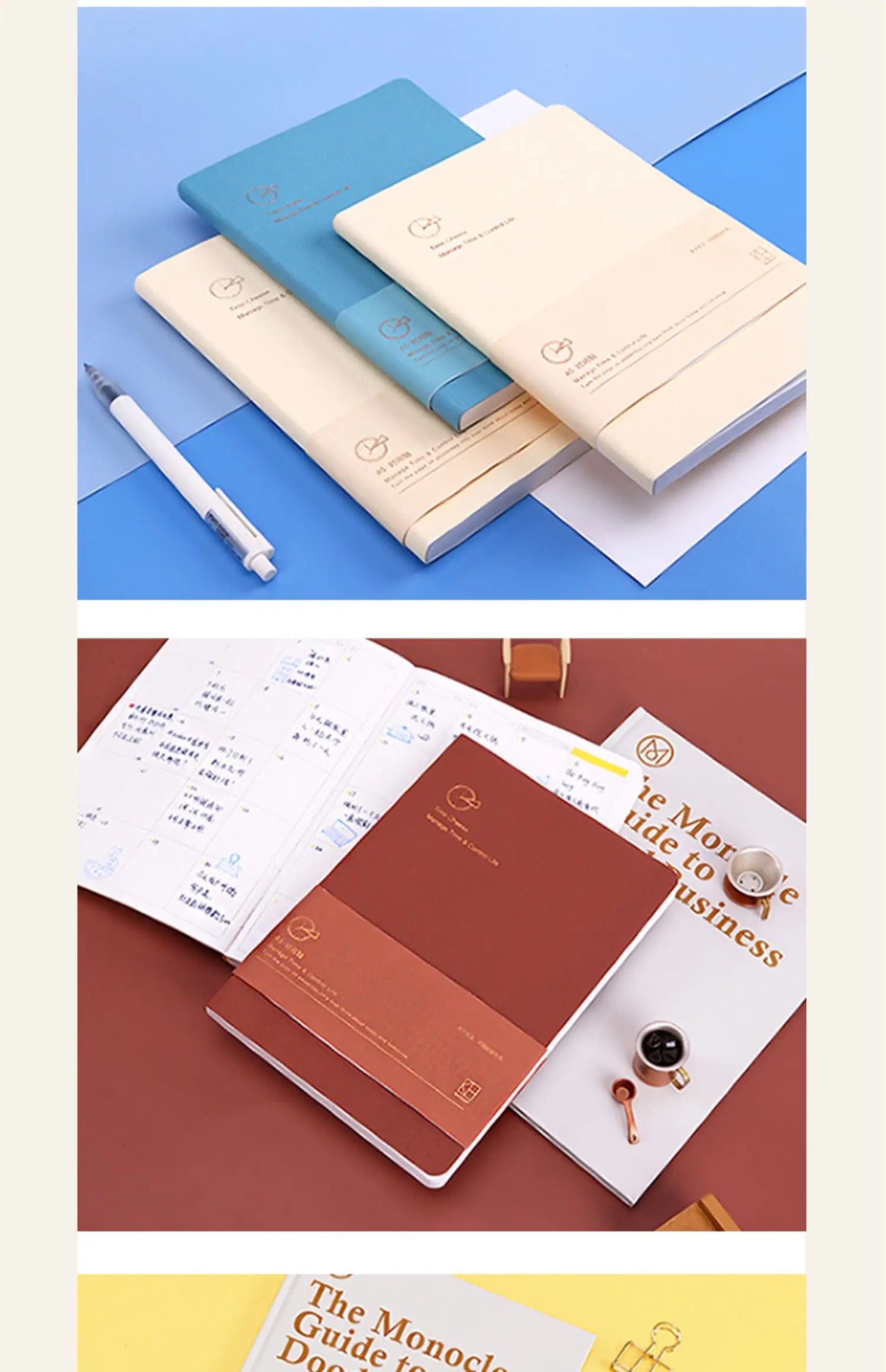 Weekly Planner Notebook - Undated Agenda & Daily Monthly Schedule Book