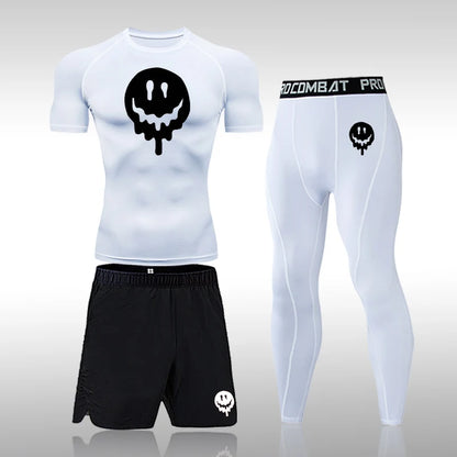 Men's Compression Running Set | Long Sleeve Running Top & Athletic Compression Gear for Fitness