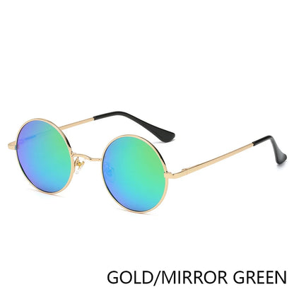 Polarized Round Sunglasses - Retro Metal Frame UV400 Protection Glasses for Driving & Fishing