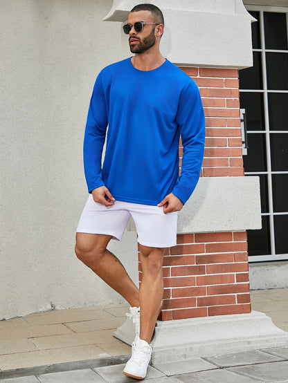 Men's Quick Drying T-Shirt - Long Sleeve Moisture Wicking Polyester Top