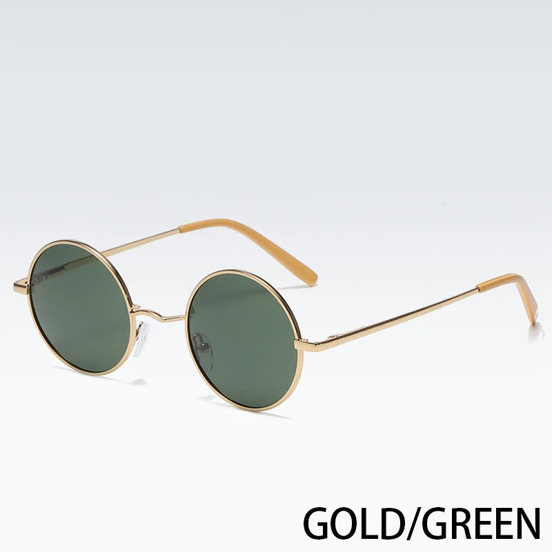 Polarized Round Sunglasses - Retro Metal Frame UV400 Protection Glasses for Driving & Fishing