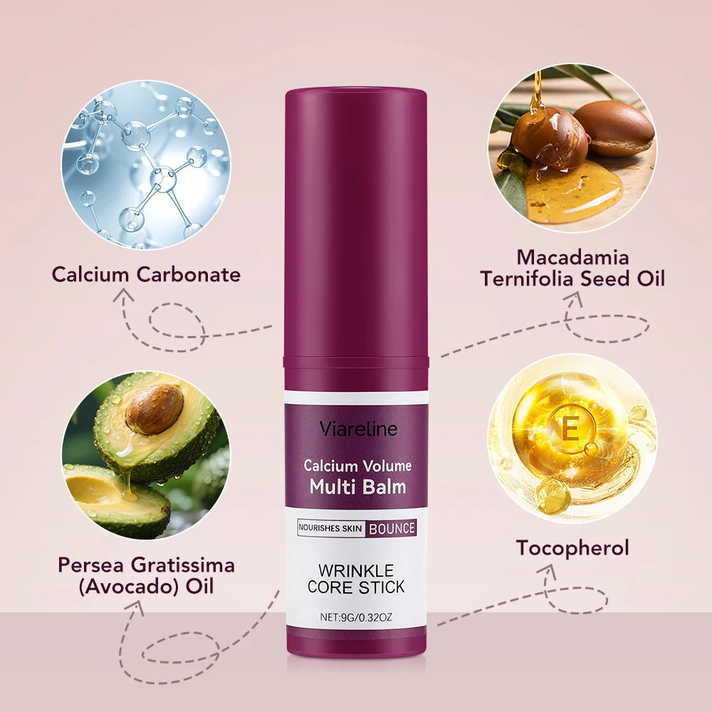Calcium Volume Multi Balm Korean Skincare Stick,Face & Eye Cream,Collagen Deep Moisturizing Anti-Wrinkle,Suitable for Pre Makeup
