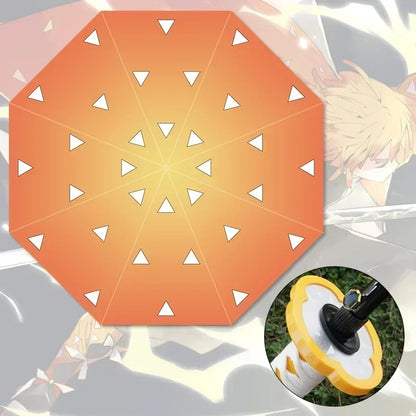Demon Slayer Katana Umbrella Anime UV Blocking Parasol Raincoa Kyoujurou Real Japanese Katana Samurai Sword Long Umbrella Gift