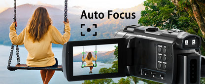 4K Camcorder - 48MP Vlogging Camera with 16X Digital Zoom & WiFi Control