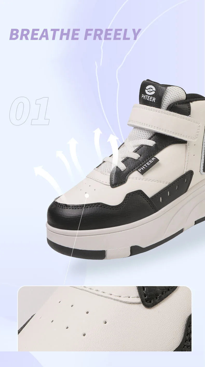 Children Roller Skates - Kids 4 Wheel Shoes With TPR Outsole & Hook And Loop Closure