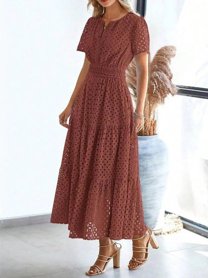 Women’s Marked Midi Dress, Chic Everyday Wear for All Occasions, Elegant Style for Fashion-Forward Ladies