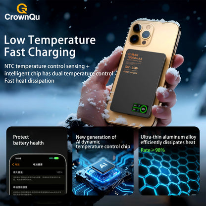 Magnetic Wireless Powerbank Qi 2.1 USB-C Fast Charging External Battery for iPhone 12-17 Pro Airpods Watch Xiaomi 10000mAh