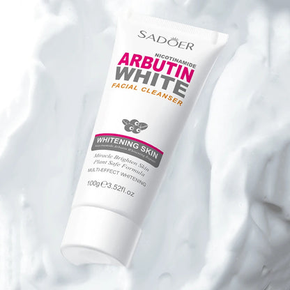 SADOER Niacinamide Arbutin Facial Cleanser Deeply Cleansing Oil Control Moisturizing Blackhead Removal Wash Foam Skin Care