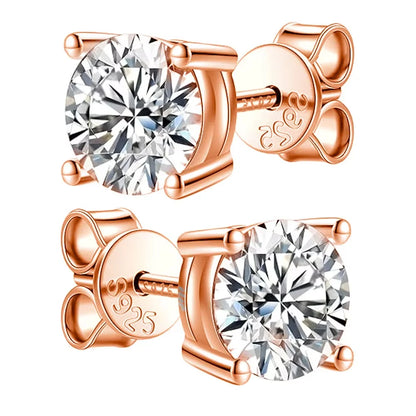 2.0ct Moissanite Stud Earrings – 925 Sterling Silver