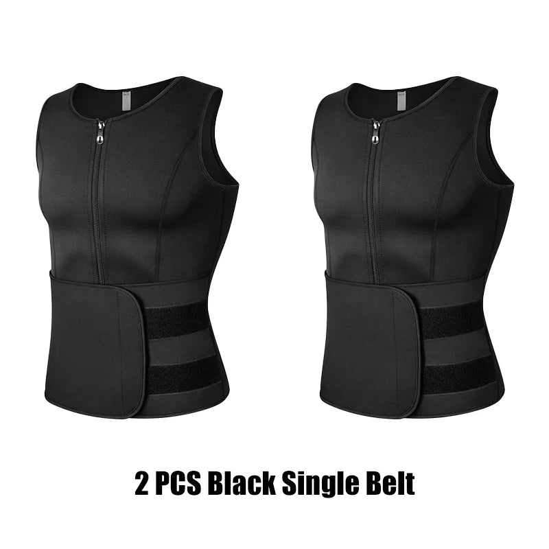 Men Body Shaper Vest – Waist Trainer Shirt | Slimming Compression Undershirt Sauna Sweat Vest