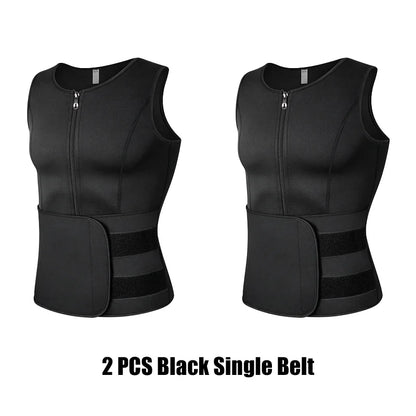 Men Body Shaper Vest – Waist Trainer Shirt | Slimming Compression Undershirt Sauna Sweat Vest