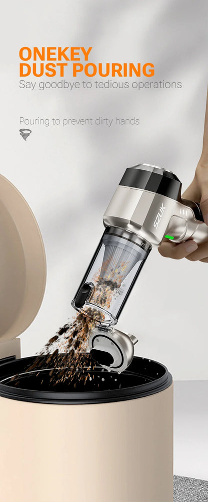 Wireless Car Vacuum - Portable Handheld Cleaner With Strong Suction & HEPA Filter