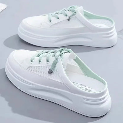 2026 Fashion Mesh Casual Shoes Flats Women Lace Up Dames Sneakers Platform Round Toe Zapatillas Casual Mujer for Summer Spring
