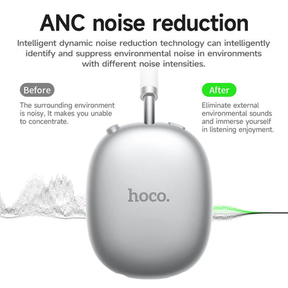 HOCO W55 Plus ANC Noise Reduction Over-ear Bluetooth 5.4 Headphones Wireless Sport Headset Head mounted For Smart Phone AUX mode
