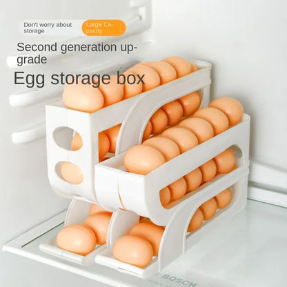 Large Capacity Automatic Egg Storage Box - 34 Layer Refrigerator Organizer