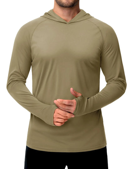 TACVASEN Sun Protection T-Shirts Mens Long Sleeve Hoodie Casual UV-Proof T-Shirts Breathable Lightweight Quick Dry T-Shirts Male