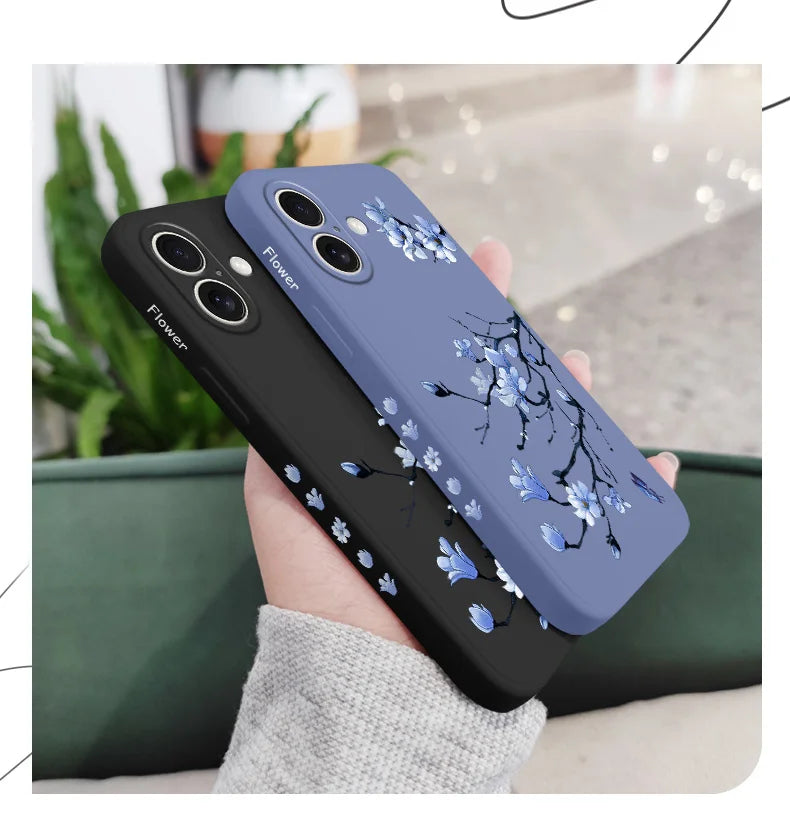 Blooming Orchid Phone Case For iPhone 17 17 Air 16 16e 15 14 13 12 11 Plus Pro Max Mini Silicone Cover