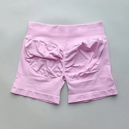 Women Gym Shorts - High Waisted Seamless Workout Shorts With Scrunch Butt Design