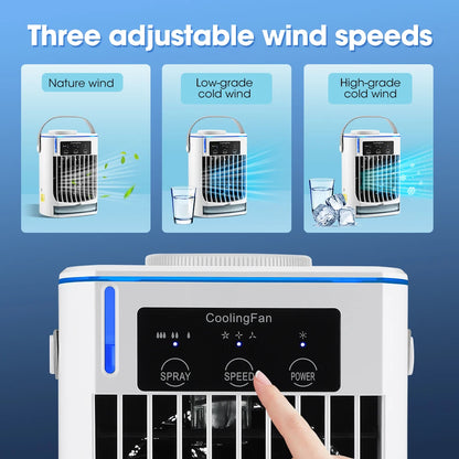 Mini Portable Air Conditioner Fan, Personal Water Cooling Air Cooler Fan, Mobile Small Conditioning Fan for Room Office Cars