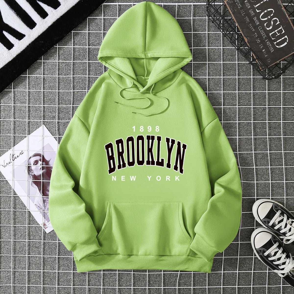 2025 Winter New Women's Hoodie High Street Unisex style Double Pockets Sweatshirts Outerwear Plus-Size Women's Clothing CYXX227