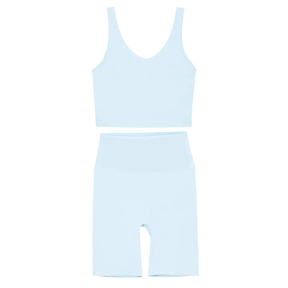 2026 Yoga Women's Bra With U-shaped Back Sets Fitness Running Summer Breathable Quick Drying Fixed Vest Five-point pants