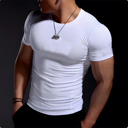 Compression Running Shirt - Men's Tight Short Sleeve Tee | Quick Drying Gym Sportswear
