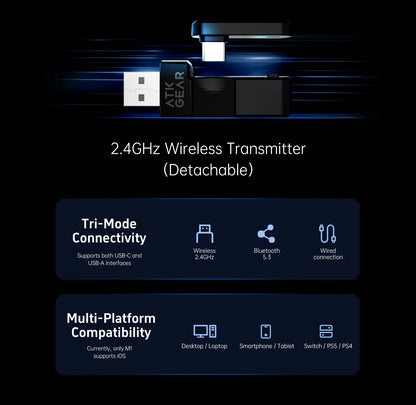 ATK N9 2.4GHz Wireless Gaming Headset with Mic for PS5 PS4 PC Mac Playstation Bluetooth Gaming headphone with Microphone