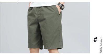Plus Size Men's Shorts - Breathable Cotton Summer Casual Knee Length Fitness Shorts