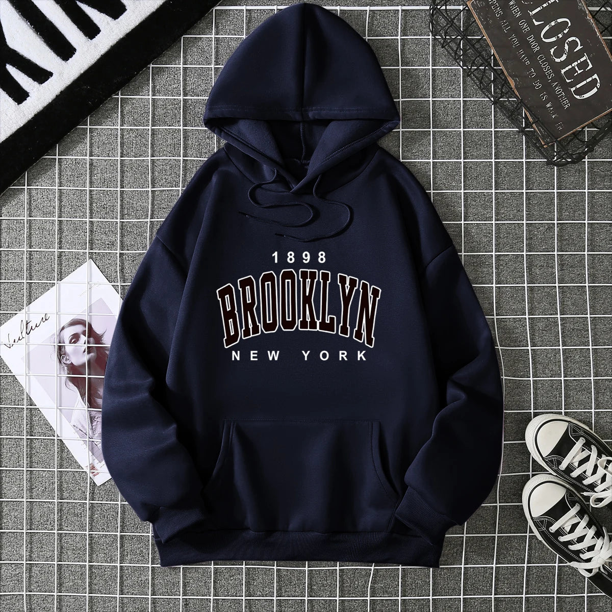 2025 Winter New Women's Hoodie High Street Unisex style Double Pockets Sweatshirts Outerwear Plus-Size Women's Clothing CYXX227