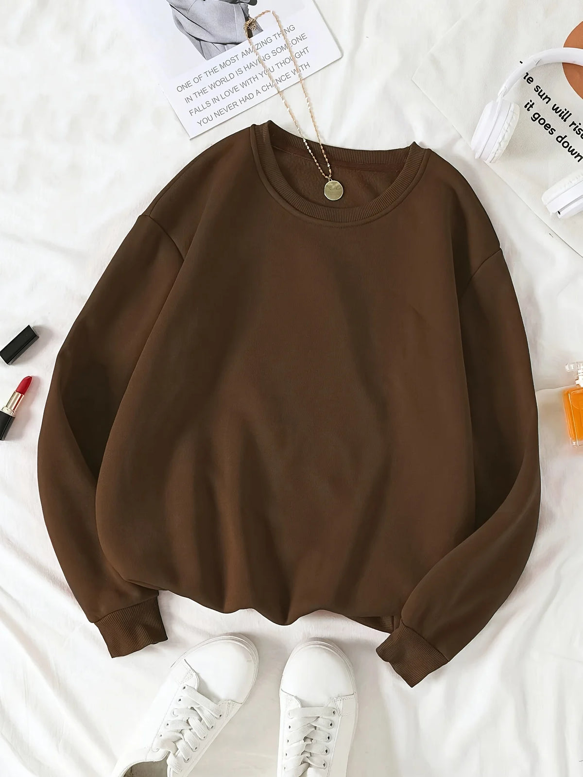 CLoose Sweatshirt Casual Long Sleeve Women Autumn and Winter Cartoon Bear Comfortable Pullover Crewneck Loose Female Clothes