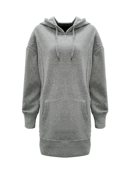 Oversized Hoodie Dress Women Loose Long Sleeve Pocket Drawstring Sweatshirt Dress Casual Streetwear Daily Wear Warm Pullover