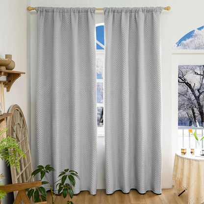Blackout Thermal Curtains - Heavy Duty Quilted Window Drapes for Living Room