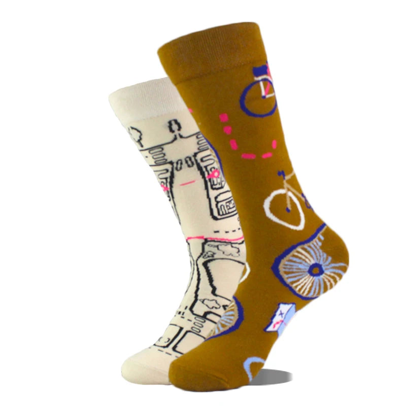 Funny Alien Shark Cotton Socks - Unisex Novelty Crew Socks