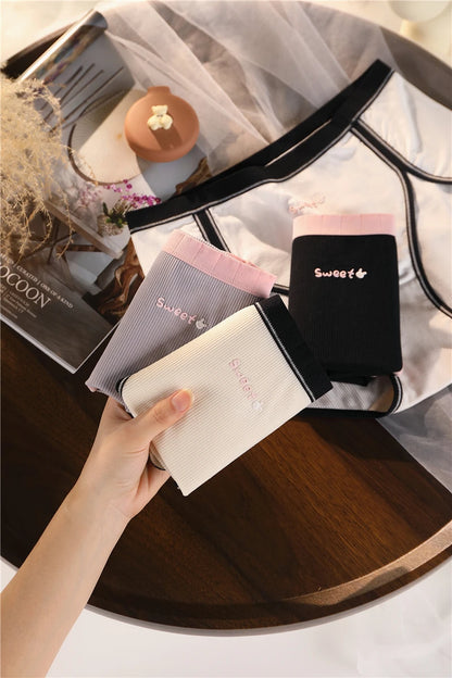 Panties For Women Cotton High Waist Summer Breathable Ladies Big Size Underwear Sweet Letters Female Underpants Sexy Lingerie