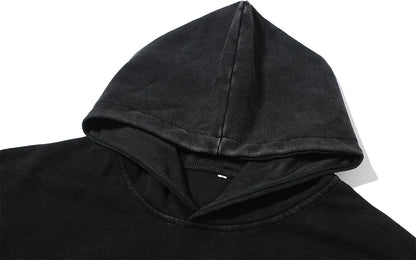 Vintage PSALM 91:11 Print Cotton Washed Hoodie Casual Hip Hop Men Women High Street Retro Hooded Sweatshirt Winter Pullover