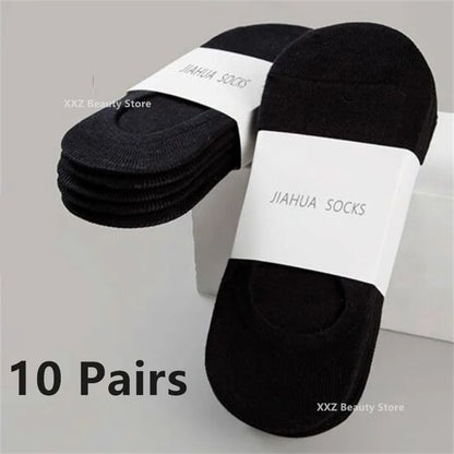 1/5/10/20 Pairs Summer Autumn Boat Socks For Men Women Non-slip Silicone Invisible Cotton Socks Male Ankle Sock Slippers