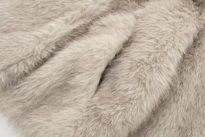 Faux Fur Coat Women’s Winter Jacket – Warm Fluffy Loose Lapel Outerwear