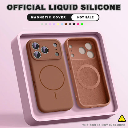 Liquid Silicone Magnetic Phone Case - iPhone 16E1112131617 Pro Max  Air 151416 Plus MagSafe Cover - ZOOMNSTORE
