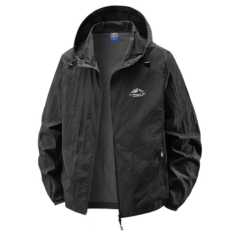 Summer Waterproof Hiking Jackets Men Fishing Cycling Hooded Gym Sports Running Coat Outdoor Sun-Protective Thin Jacket Clothing