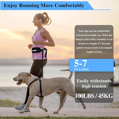 Hand Free Dog Leash for Pet Walking Running Jogging Adjustable Dog Leash Waist Belt Chest Strap Traction Rope Dog Accessories